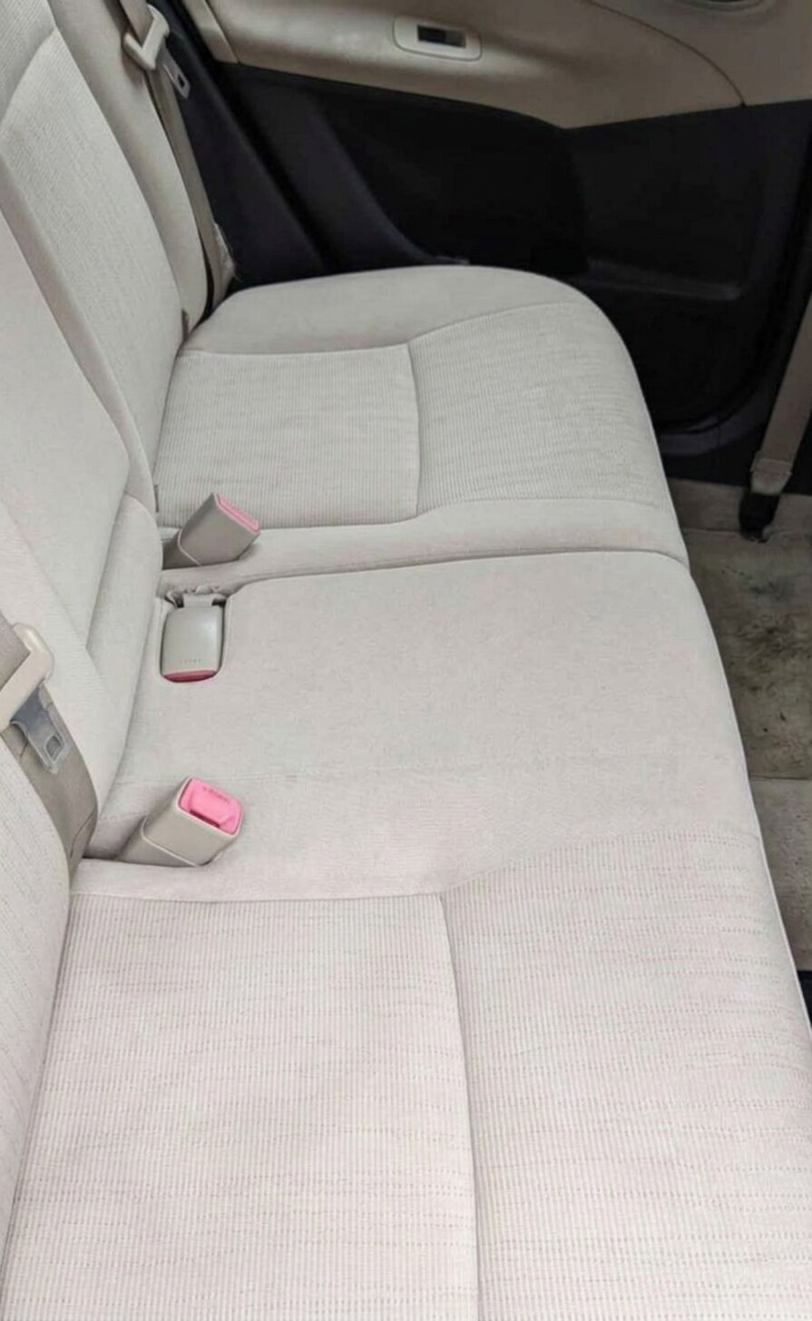 The same car back seats now spotless and bright