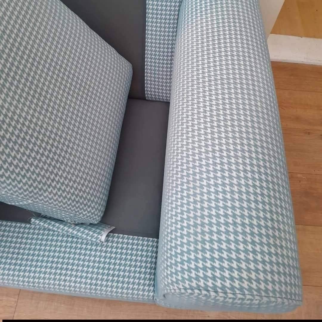 Same houndstooth sofa arm fully clean and stain-free